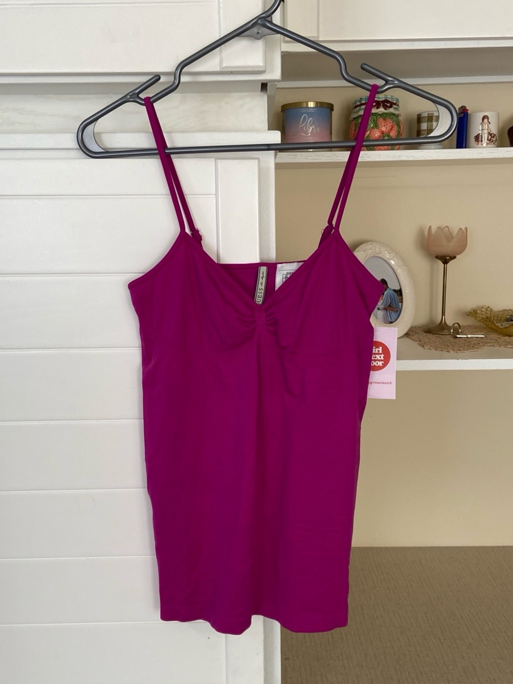 Fuchsia Pink Seamless bodycon Cami Tank